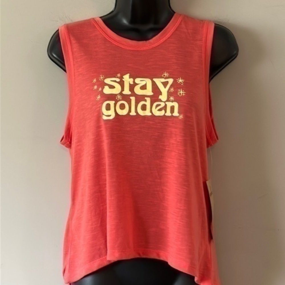 Sendara loose tank STAY GOLDEN coral small